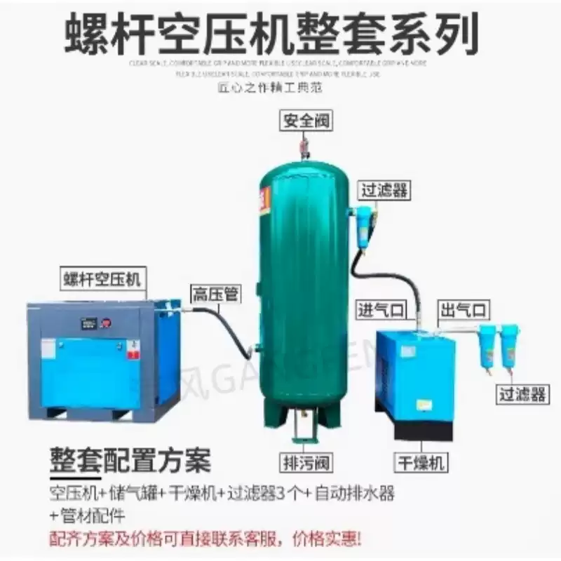 Small screw machine KW15 permanent magnet variable frequency screw air compressor high pressure industrial grade air pump silent - Image 4